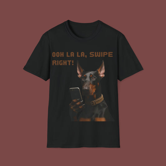 "Ooh La La - Doberman" Unisex Short Sleeve T-Shirt OLL.01Ad