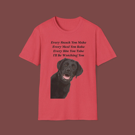 "Every Snack You Make - Black Lab" Unisex Short Sleeve T-Shirt ESYM.SS03bl