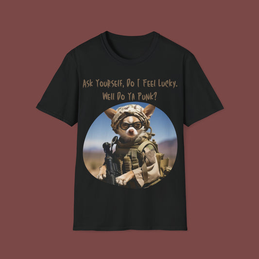 "Do You Feel Lucky - Chihuahua" Unisex Short Sleeve T-Shirt FL.01Ac