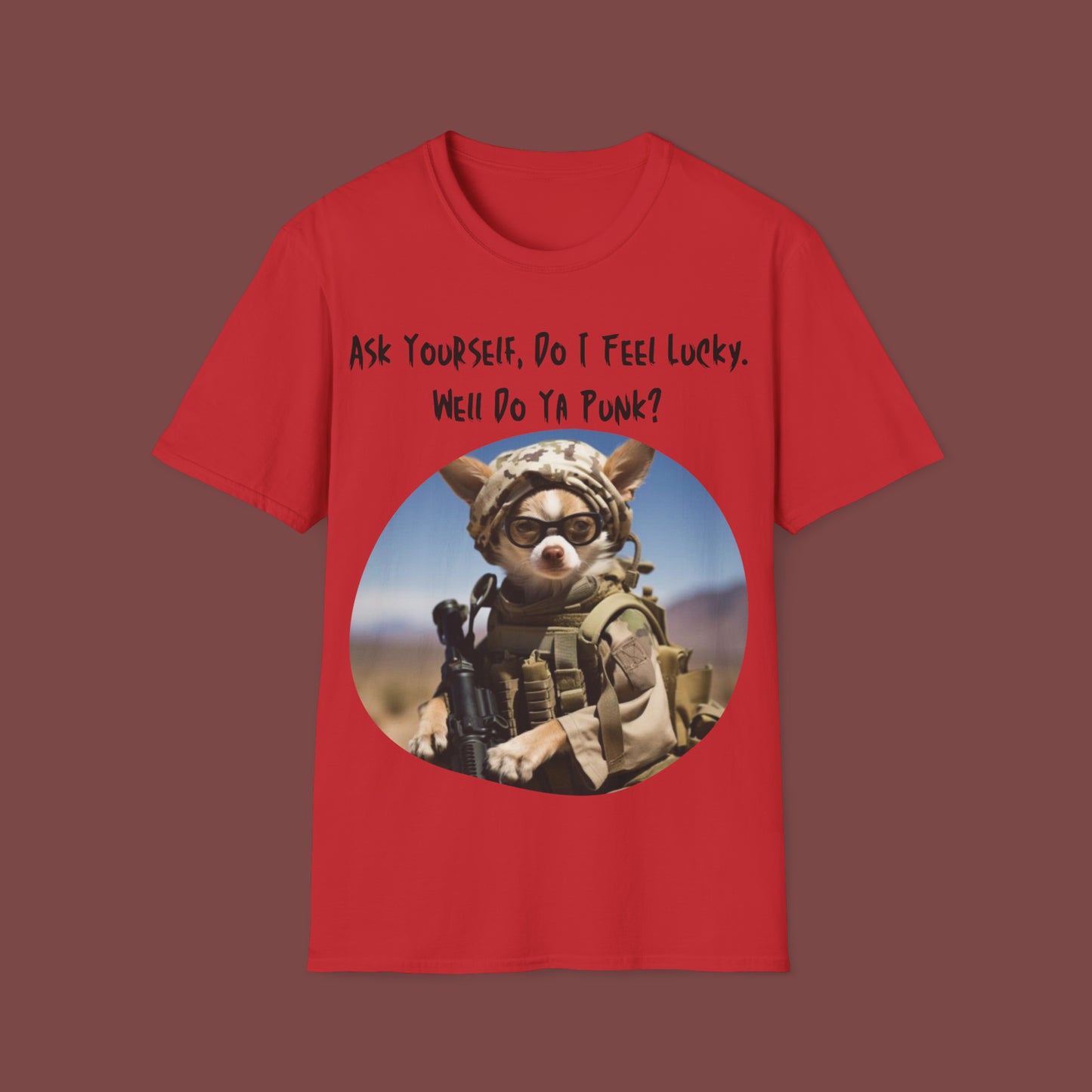 "Do You Feel Lucky - Chihuahua" Unisex Short Sleeve T-Shirt FL.01Ac