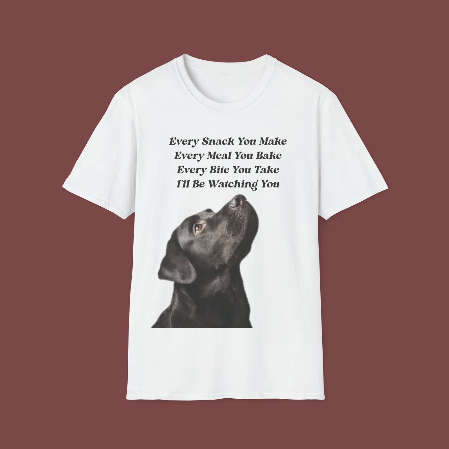 "Every Snack You Make - Black Lab" Unisex Short Sleeve T-Shirt ESYM.SS03bl